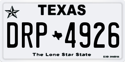 TX license plate DRP4926