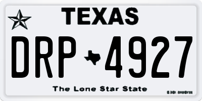 TX license plate DRP4927