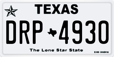 TX license plate DRP4930