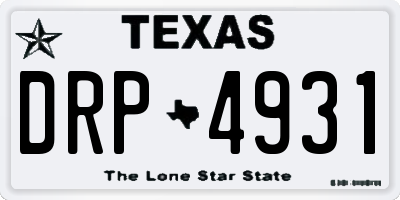 TX license plate DRP4931