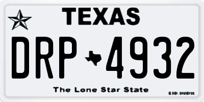 TX license plate DRP4932