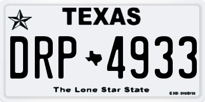 TX license plate DRP4933