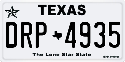TX license plate DRP4935