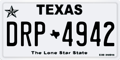 TX license plate DRP4942