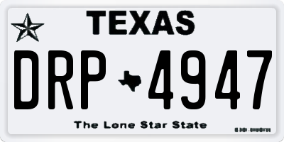 TX license plate DRP4947