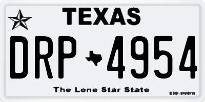 TX license plate DRP4954