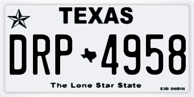 TX license plate DRP4958