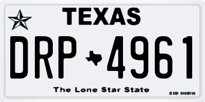 TX license plate DRP4961