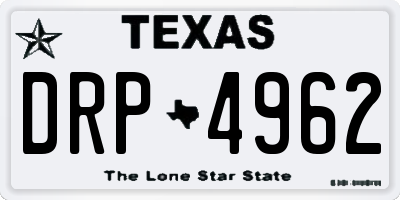 TX license plate DRP4962