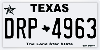 TX license plate DRP4963