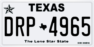 TX license plate DRP4965