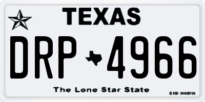 TX license plate DRP4966