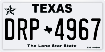 TX license plate DRP4967