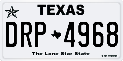 TX license plate DRP4968