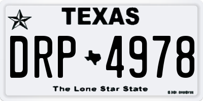 TX license plate DRP4978