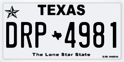 TX license plate DRP4981
