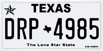 TX license plate DRP4985