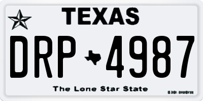 TX license plate DRP4987