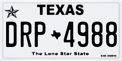 TX license plate DRP4988