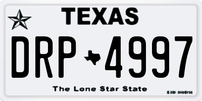 TX license plate DRP4997
