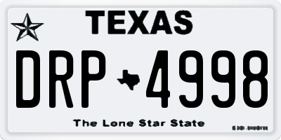 TX license plate DRP4998