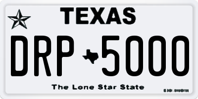 TX license plate DRP5000