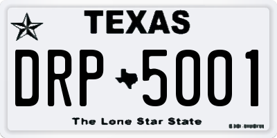 TX license plate DRP5001