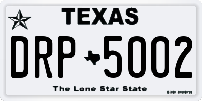 TX license plate DRP5002