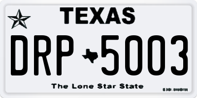 TX license plate DRP5003