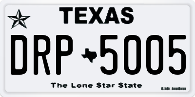 TX license plate DRP5005
