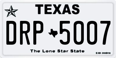 TX license plate DRP5007