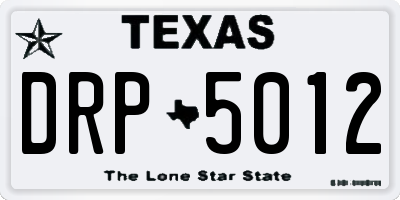 TX license plate DRP5012