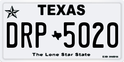 TX license plate DRP5020