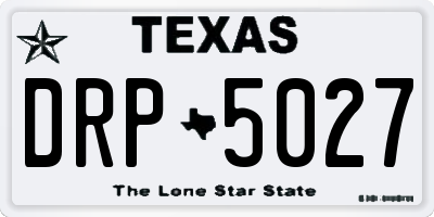 TX license plate DRP5027