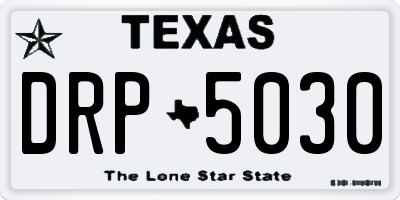 TX license plate DRP5030