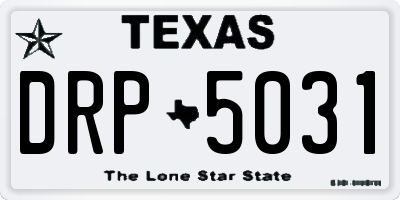 TX license plate DRP5031