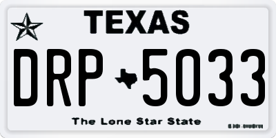 TX license plate DRP5033