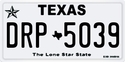 TX license plate DRP5039