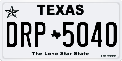 TX license plate DRP5040