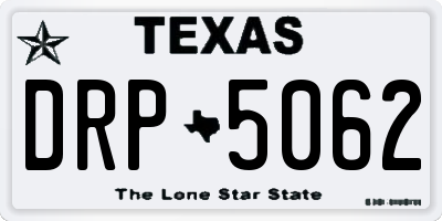 TX license plate DRP5062
