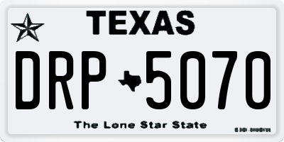 TX license plate DRP5070
