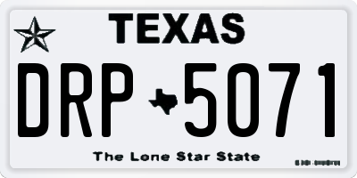 TX license plate DRP5071