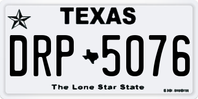 TX license plate DRP5076