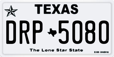 TX license plate DRP5080