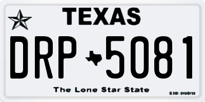 TX license plate DRP5081