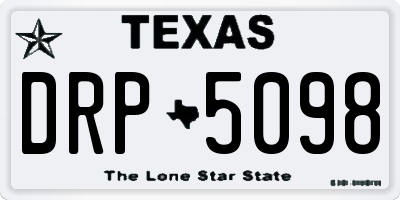 TX license plate DRP5098