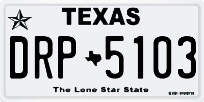 TX license plate DRP5103
