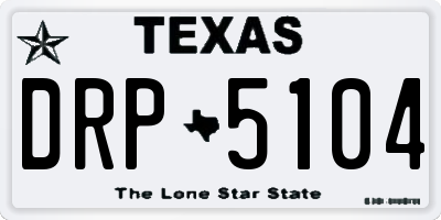 TX license plate DRP5104