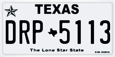 TX license plate DRP5113