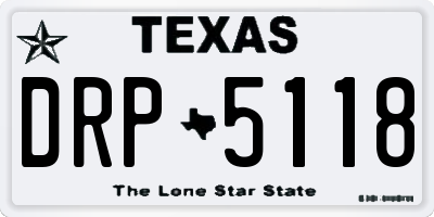 TX license plate DRP5118